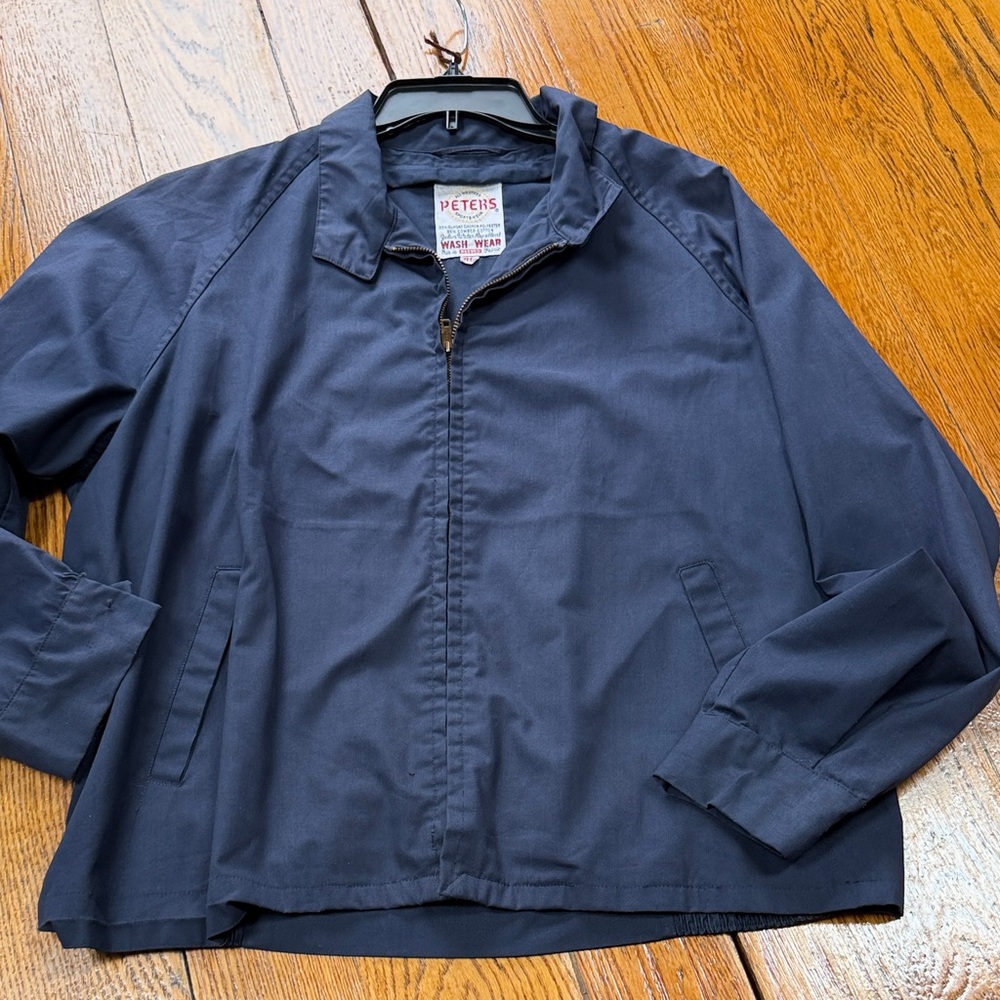 Vintage Peters All Weather Sportswear zip front jacket.  Men’s Size 46. Blue.